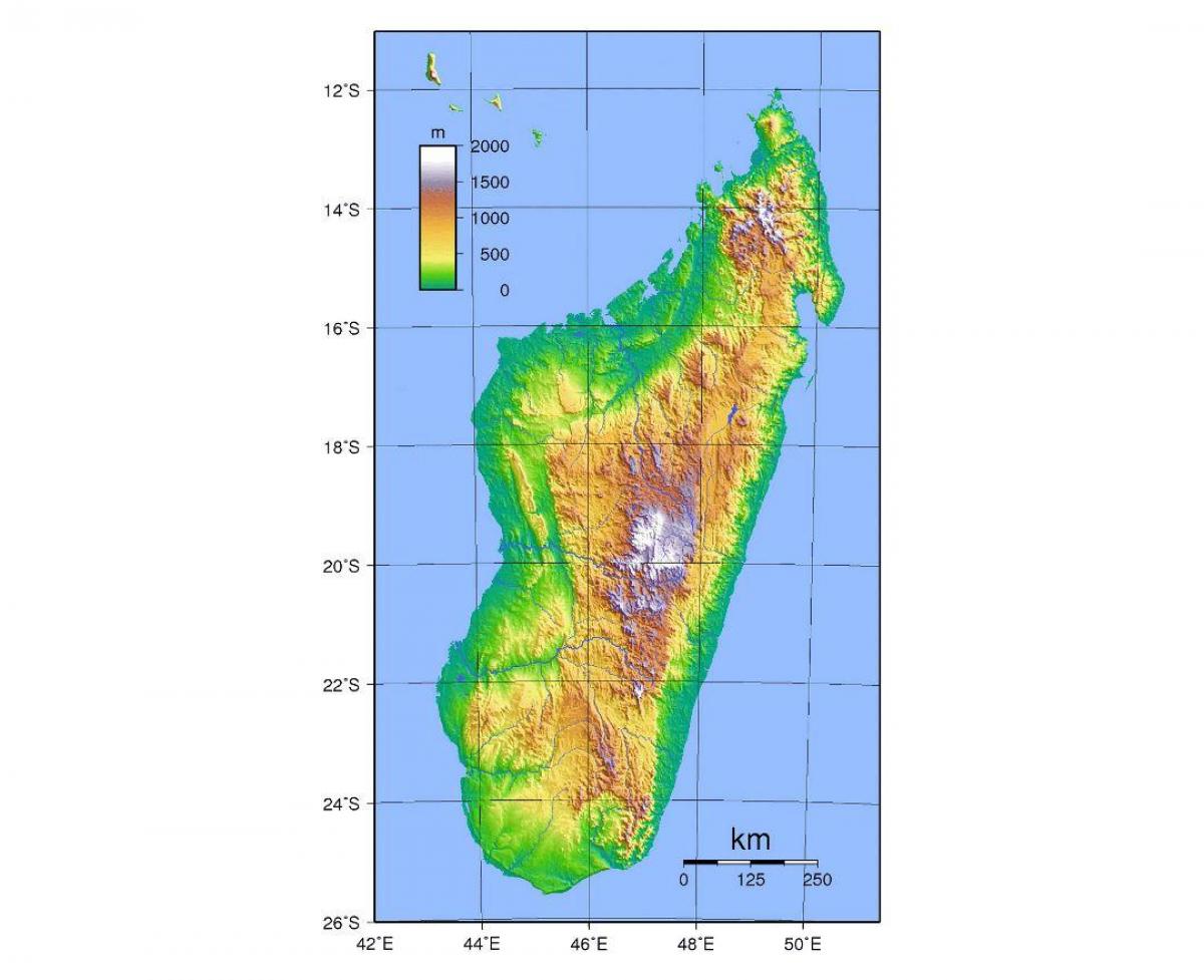carte de Madagascar élévation