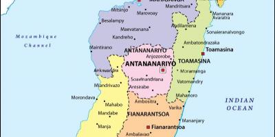 Carte de la carte politique de Madagascar