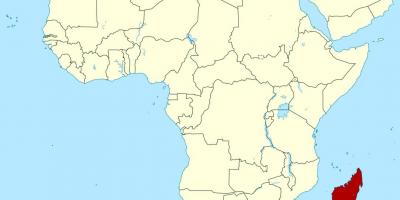 Madagascar sur la carte de afrique