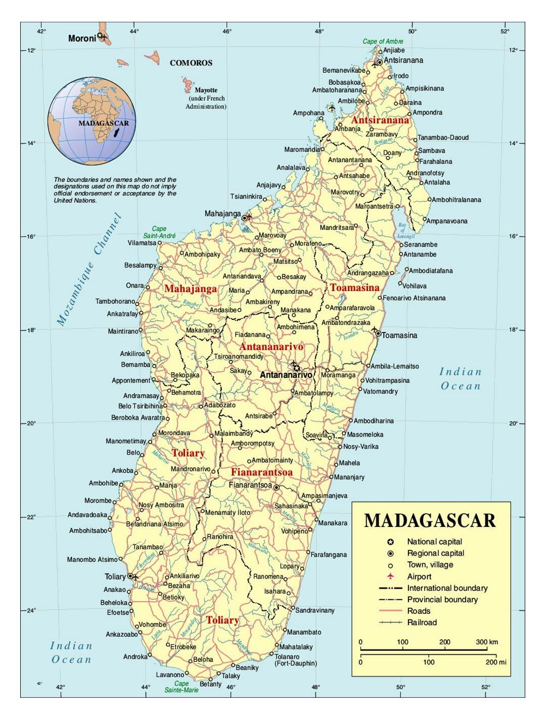 carte détaillée de Madagascar