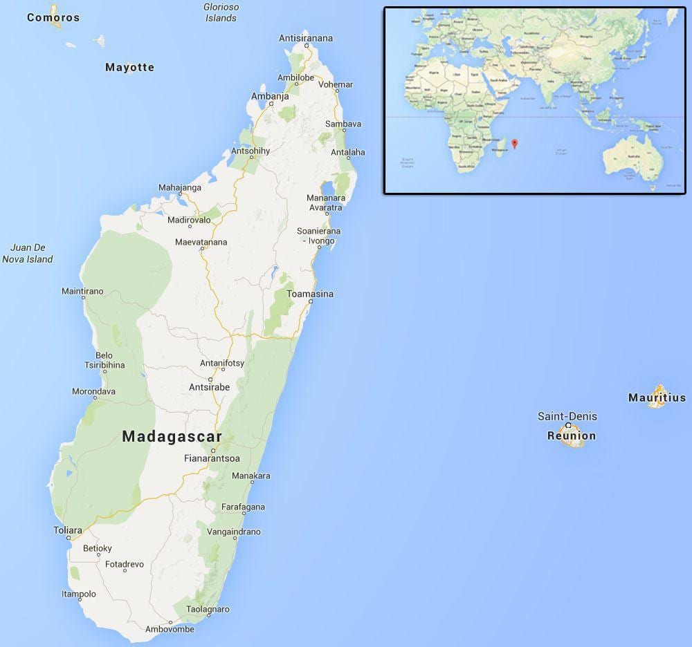 carte des îles près de Madagascar