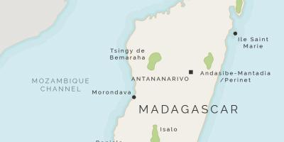Carte de Madagascar et les îles environnantes