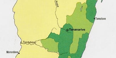 Madagascar la densité de la population de la carte