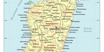 Carte détaillée de Madagascar