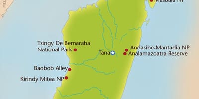 Carte de Madagascar montagnes