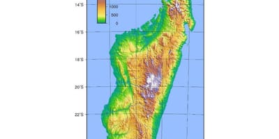 Carte de Madagascar élévation