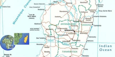 Carte de Madagascar rivière