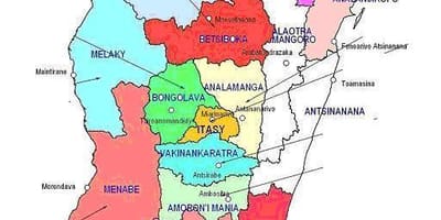 Carte des régions de Madagascar