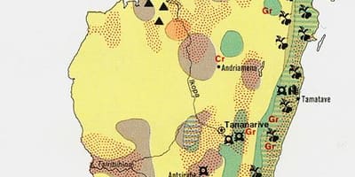 Carte de Madagascar ressources naturelles