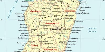 Madagascar carte avec les villes